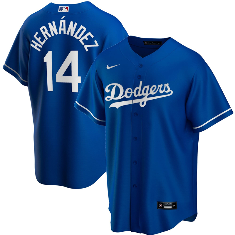 2020 MLB Men Los Angeles Dodgers Enrique Hernandez Nike Royal Alternate 2020 Replica Player Jersey 1